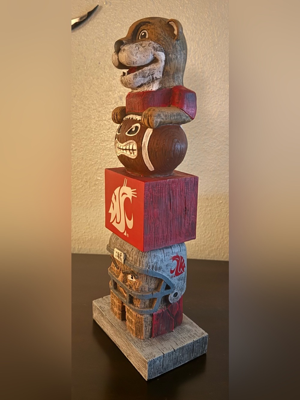 NCAA Washington State Cougars Totem Statue | WSU Decor | Football Collectible - Picture 3 of 6